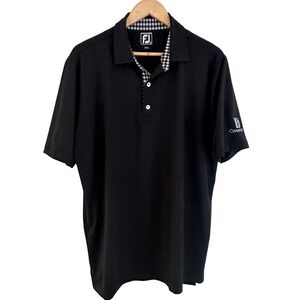 FootJoy FJ Athletic Fit Polo Shirt Mens XL Black PGA Tour Champions Golf